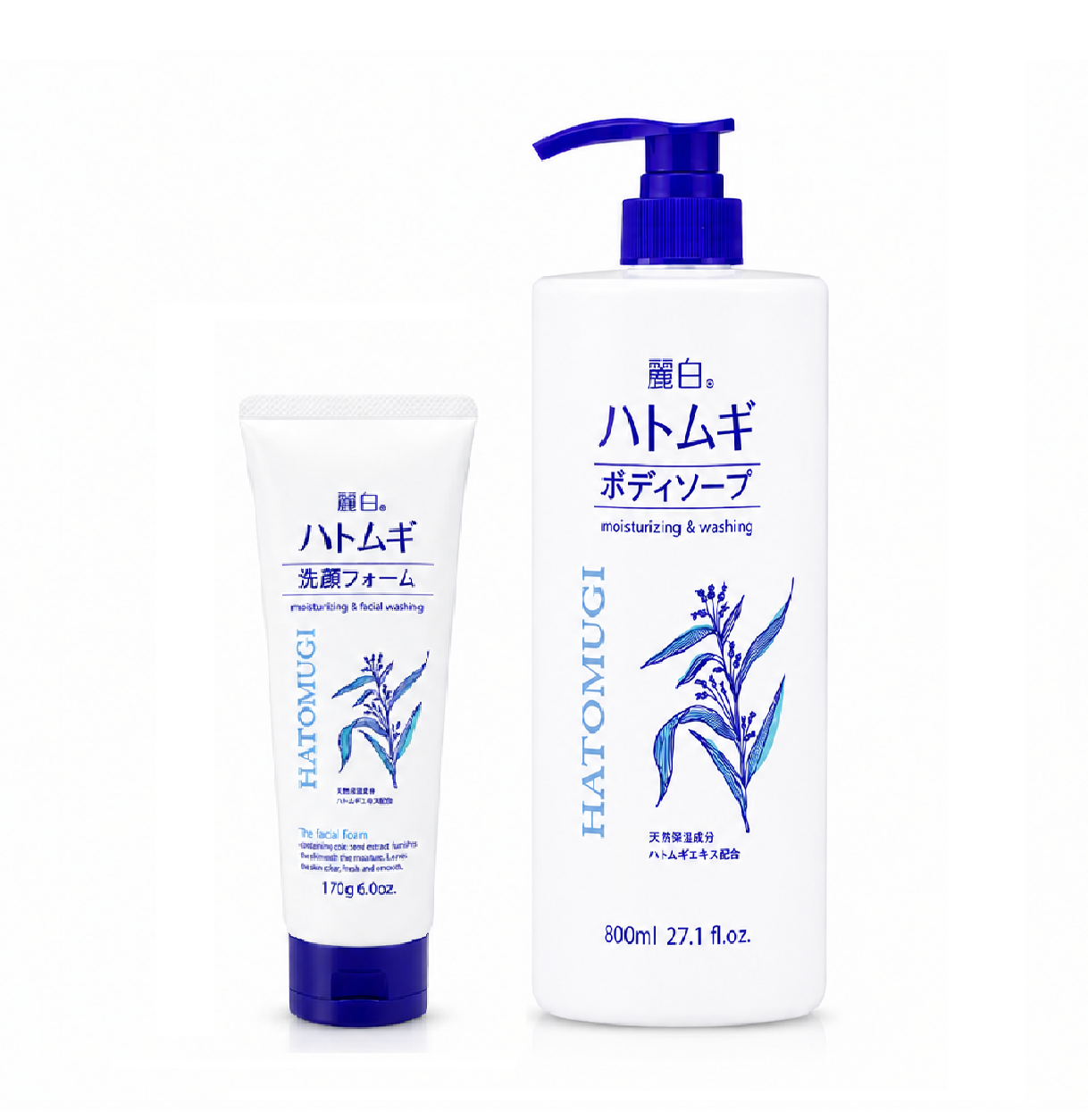 COMBO Làm đẹp - Sữa Tắm Hatomugi 800ml và Sữa Rửa Mặt Hatomugi 170g Nhật Bản 