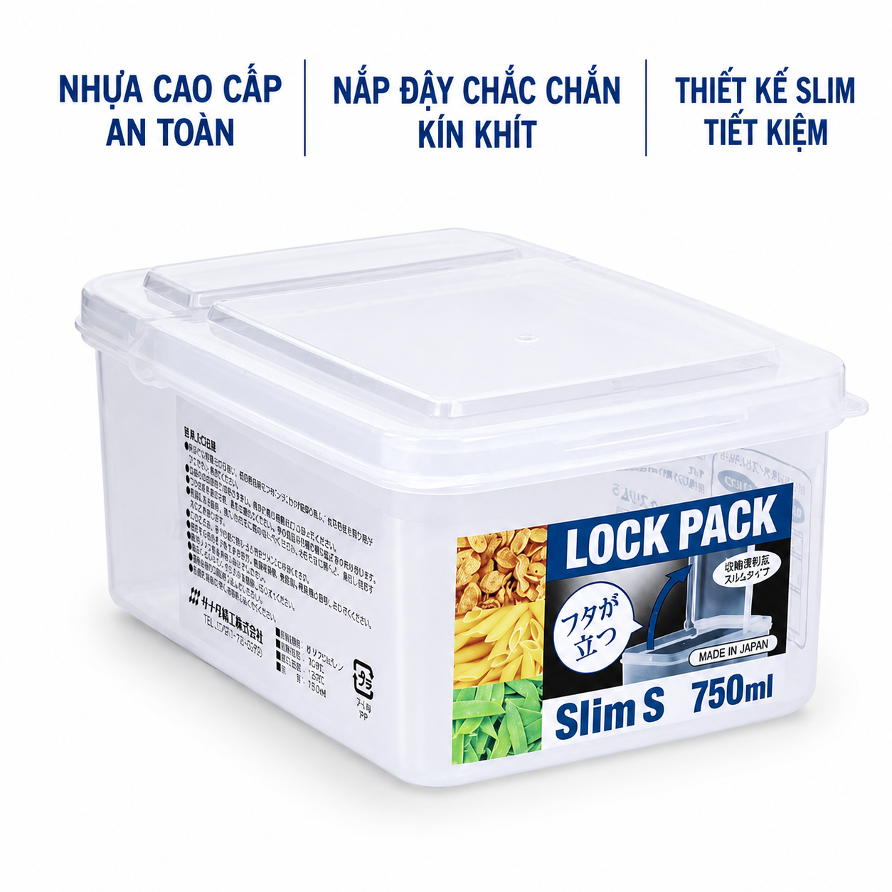 Hộp Nhựa Đựng Thực Phẩm 750ml Sanada Nhật Bản