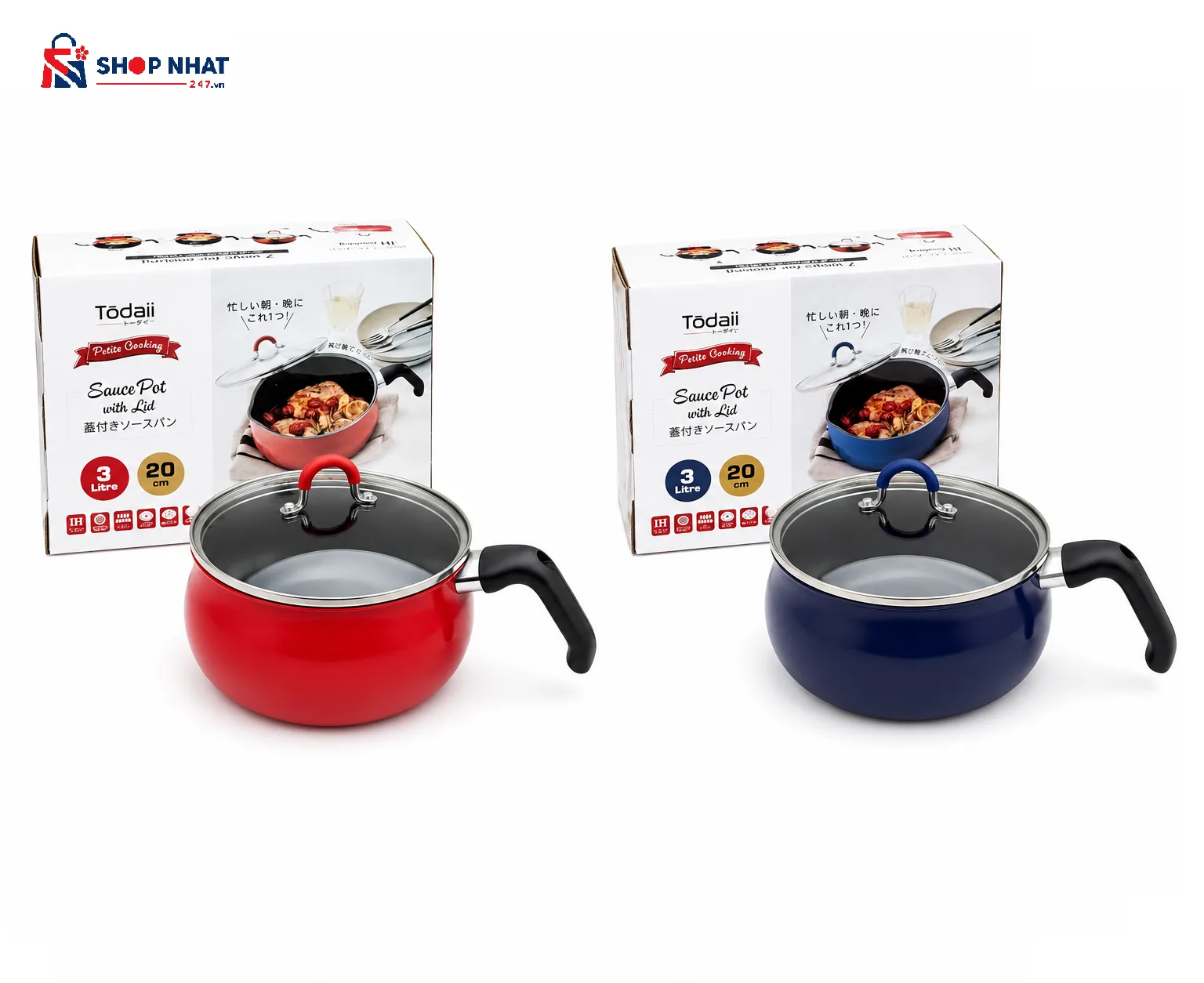 Nồi Chống Dính 1 Tay Cầm Phủ Chống Dính Cao Cấp Size 20cm Todaii Nhật Bản