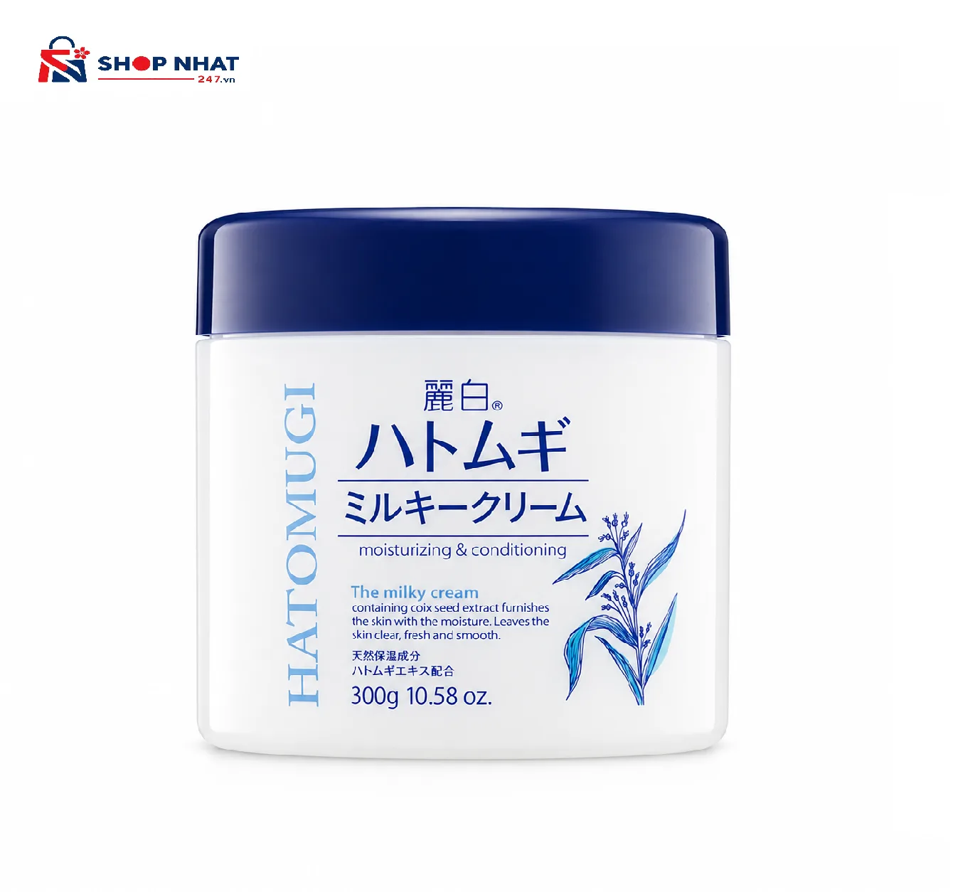 Kem Dưỡng Ẩm Và Làm Sáng Da Hatomugi Milky Cream 300g Nhật Bản 