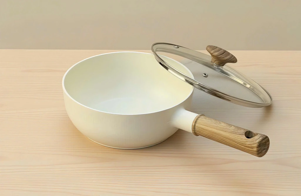 Chảo Nhôm Đúc Sâu Lòng Todaii Chống Dính Đáy Từ Kèm Nắp Kính 18cm