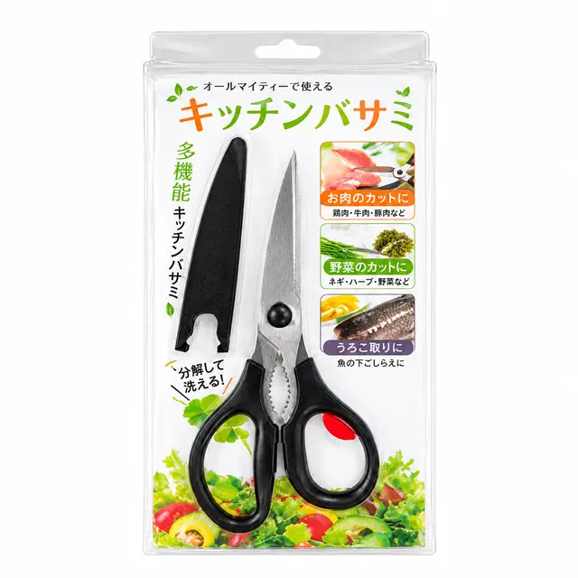 Kéo nhà bếp cao cấp lưỡi răng cưa Kakusee Delicas (có nắp, có thể tháo rời)