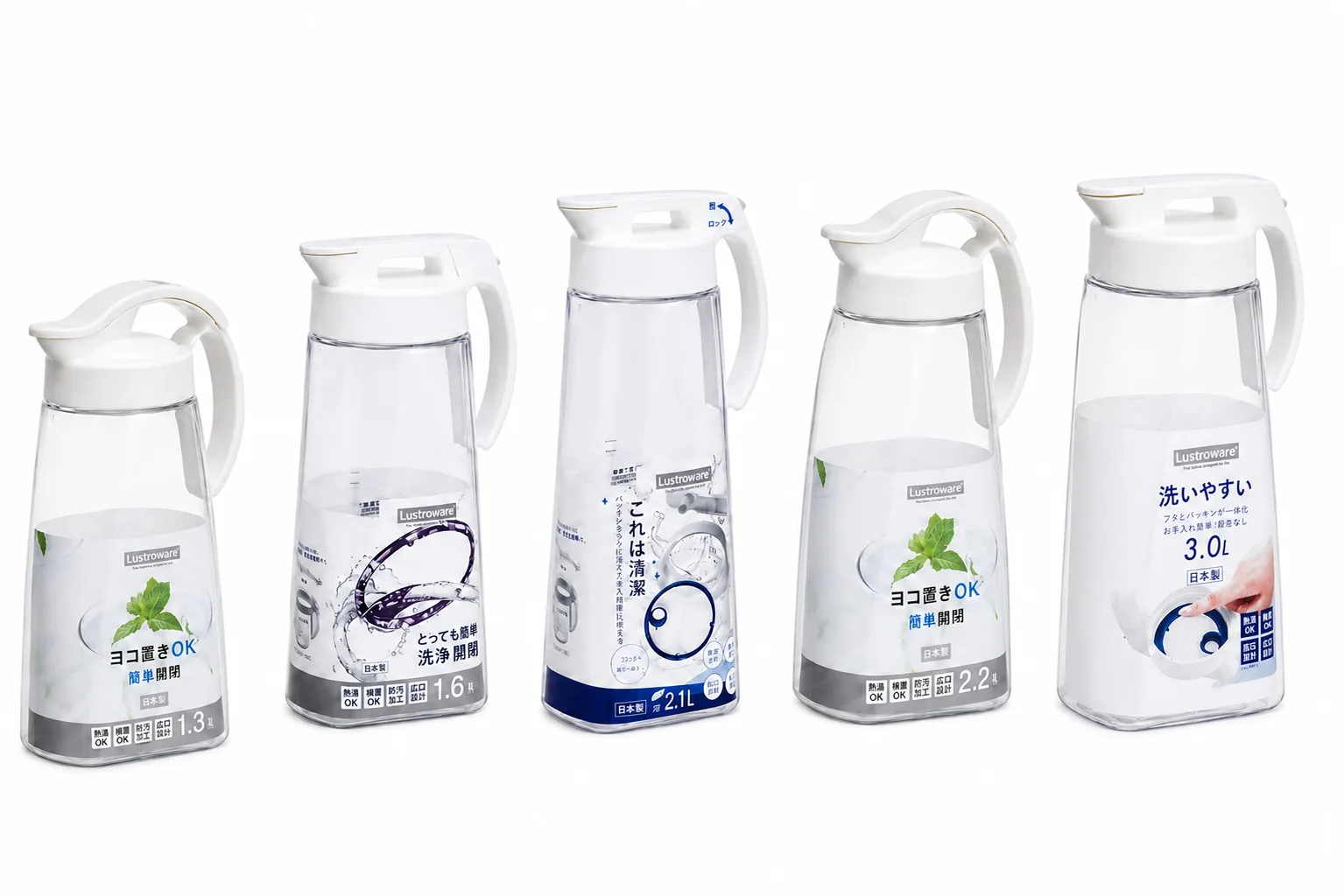 Bình Đựng Nước Chịu Nhiệt Nắp Khóa Chặt NAKAYA Lustroware Nội Địa Nhật Bản