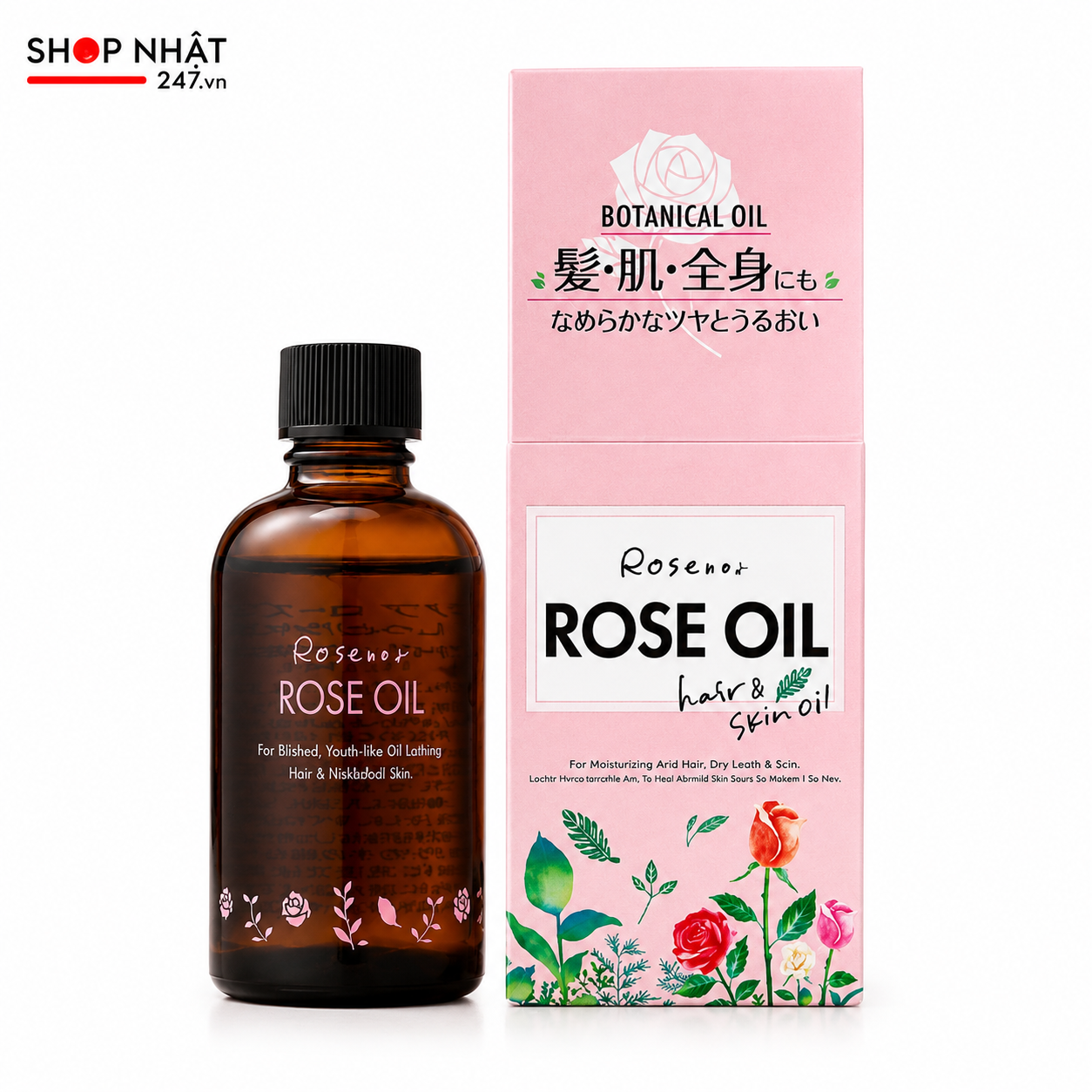 Dầu Dưỡng Tóc Rosenoa Rose Oil Kurobara Hoa Hồng Damask 60ml Nhật Bản