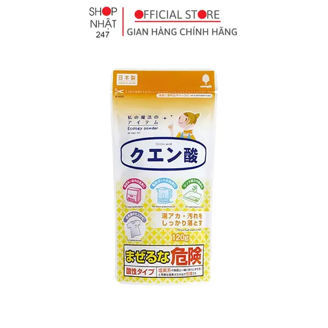 Bột Tẩy Axit Citric 120g Kiyou Jochugiku Nhật Bản