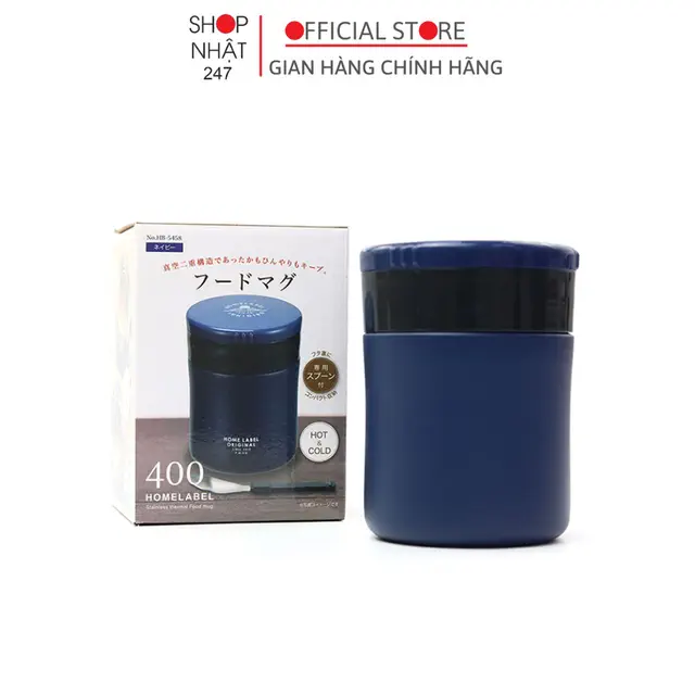 Bình Giữ Nhiệt Đựng Cháo Pearl Metal Home Label 400ml Kèm Muỗng Nhật bản 