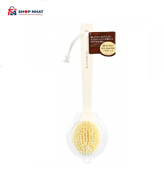 Bàn chải tắm Chà Lưng Cán Gỗ Aisen BY411  Nhật Bản 