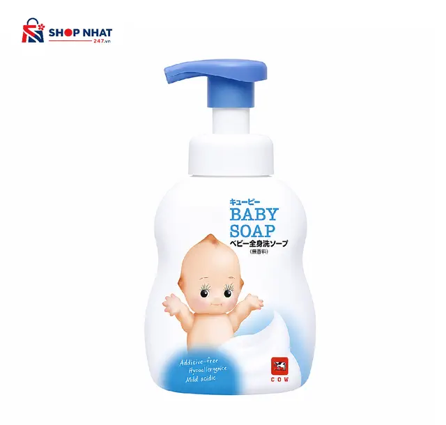 Sữa tắm gội toàn thân tạo bọt Kewpie Baby 400ml COW Nhật Bản 