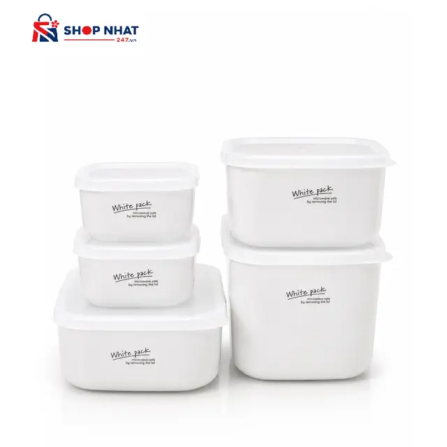 COMBO Bảo quản - 5 Hộp Bảo Quản Thực Phẩm White Pack Nakaya Nhật Bản