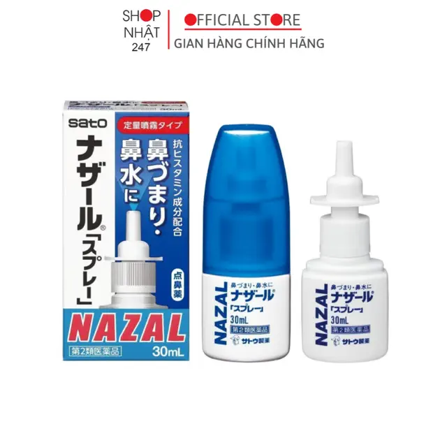 Xịt Thông Mũi Nazal Sato 30mL Nhật Bản 