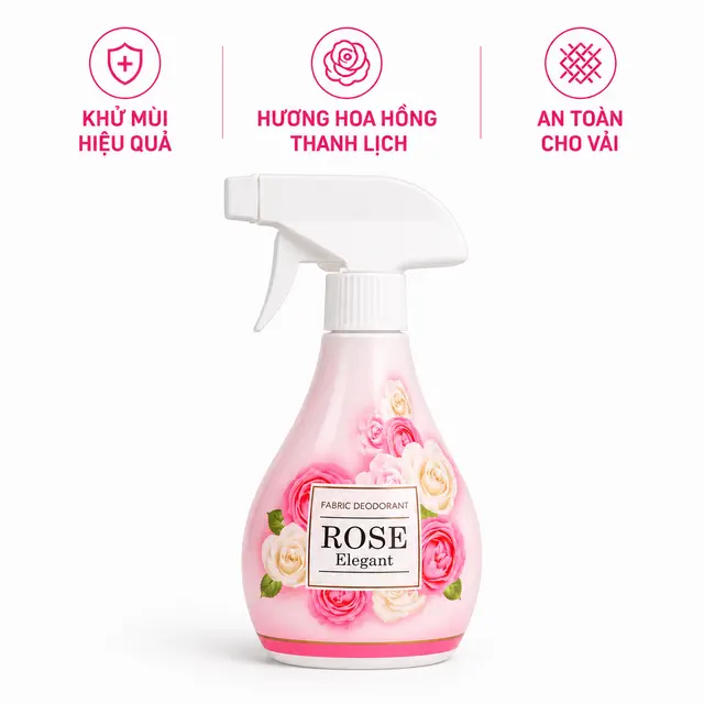 Xịt khử mùi và làm thơm quần áo Kyowa hương Hoa Hồng Kyowa 300ml Nhật Bản