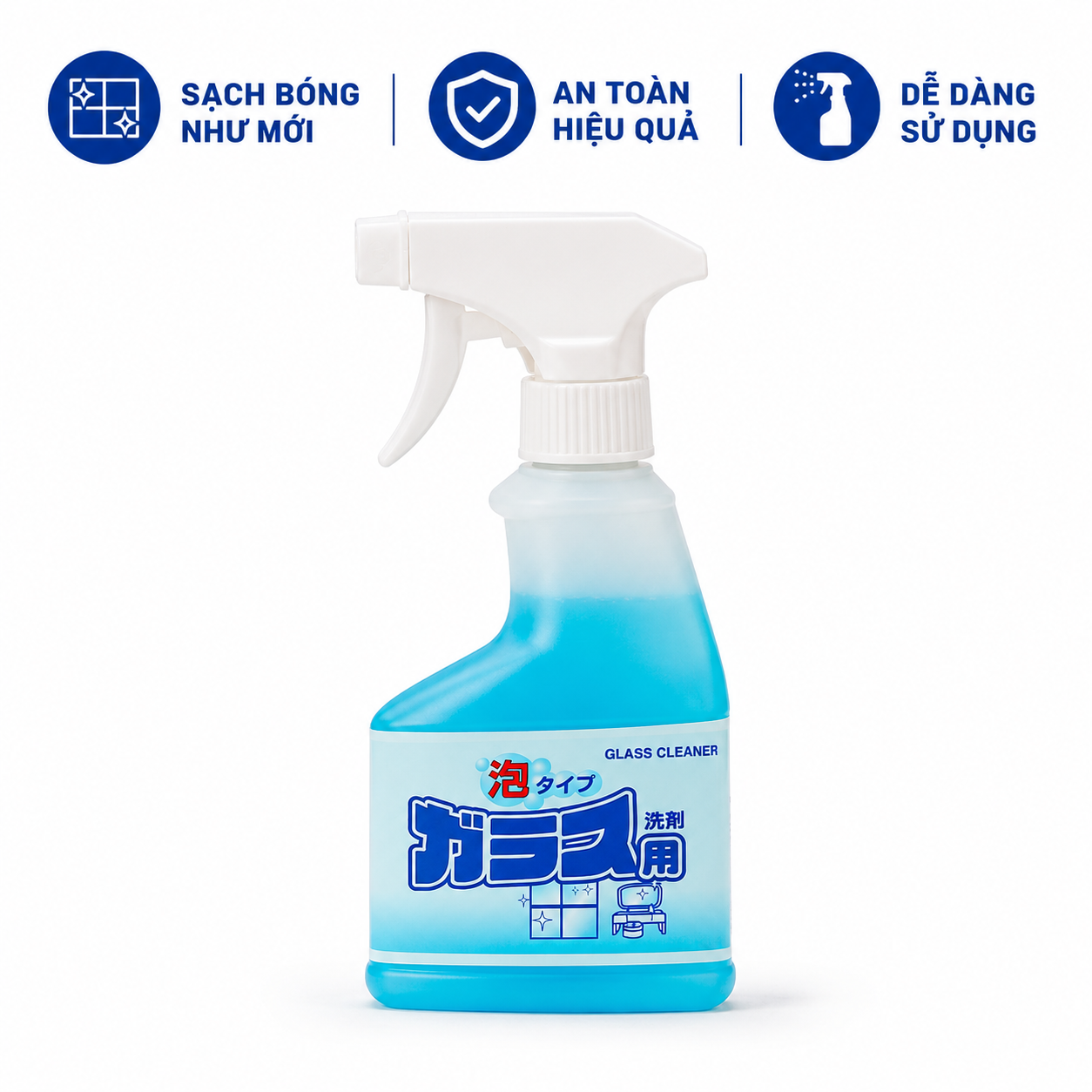 Chai Xịt Lau Kính Dạng Bọt Rocket 300ml Nhật Bản