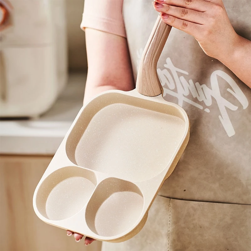 Chảo Vuông 3 Ngăn Todaii Nhôm Đúc Chống Dính Đáy Từ 18.5cm