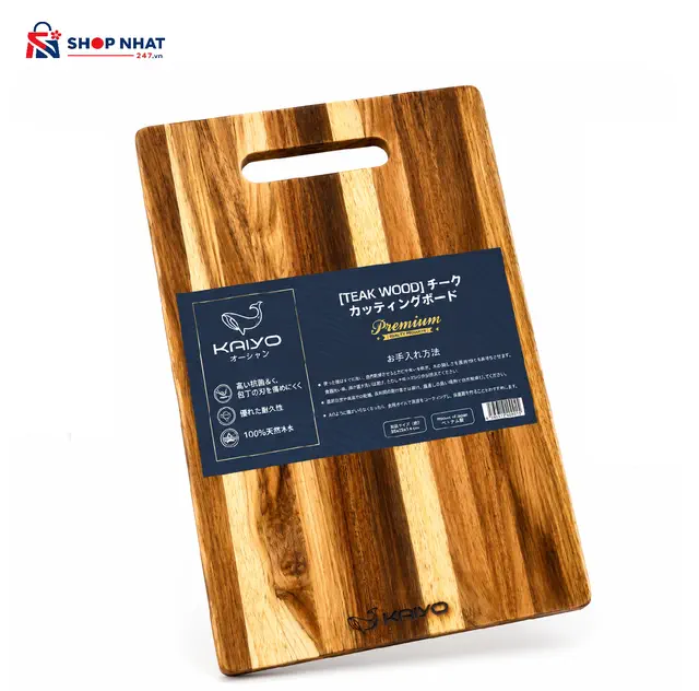 Thớt Thái Gỗ Teak Vân Ngang Hình Chữ Nhật Size S